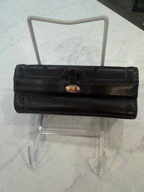 Cole Haan Brown Leather Women's Wallet with Gold-Tone Accent